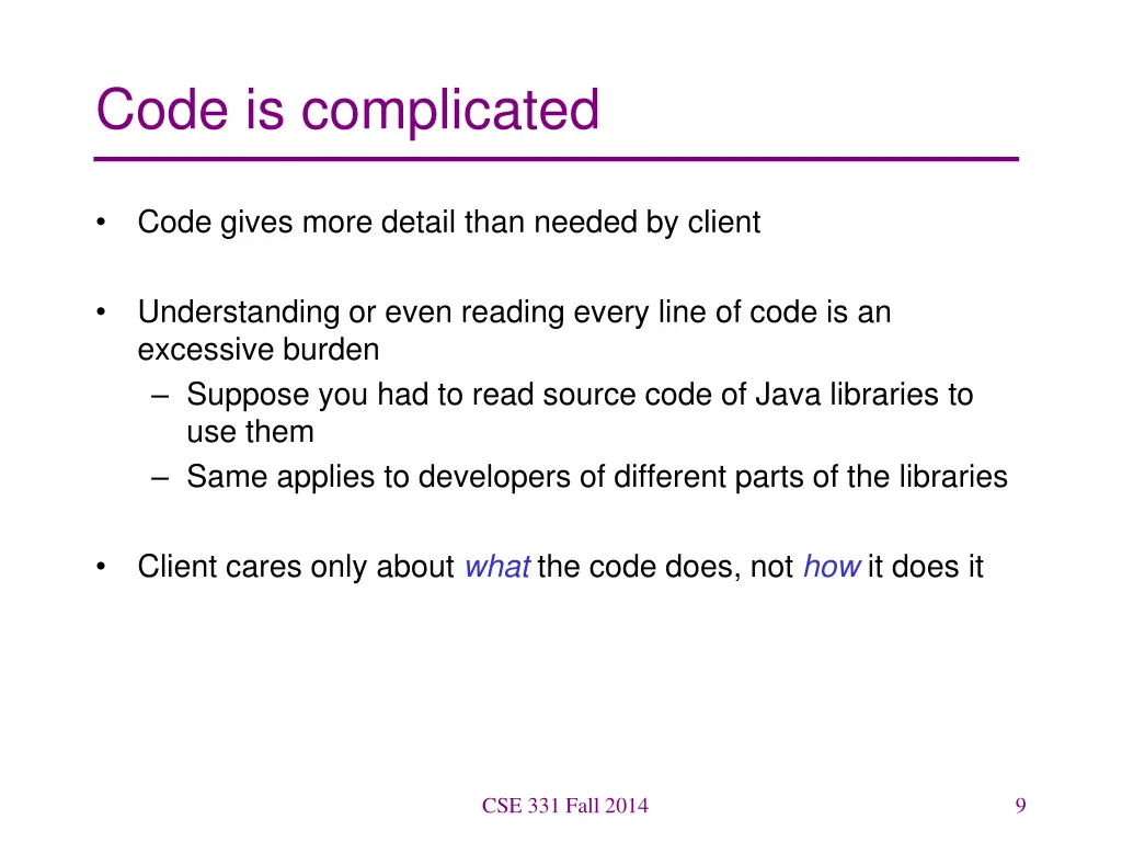 code is complicated