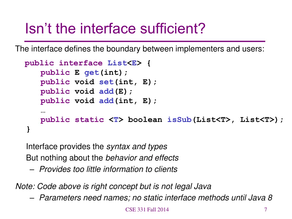 isn t the interface sufficient