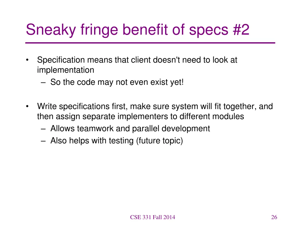 sneaky fringe benefit of specs 2