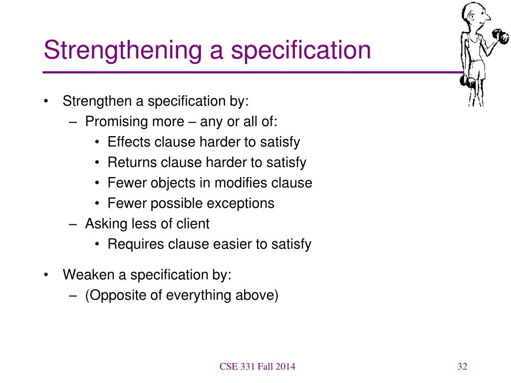 strengthening a specification