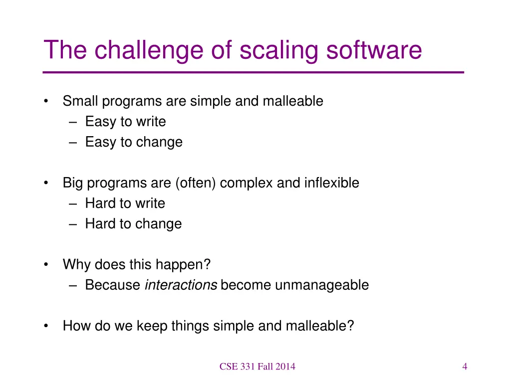 the challenge of scaling software