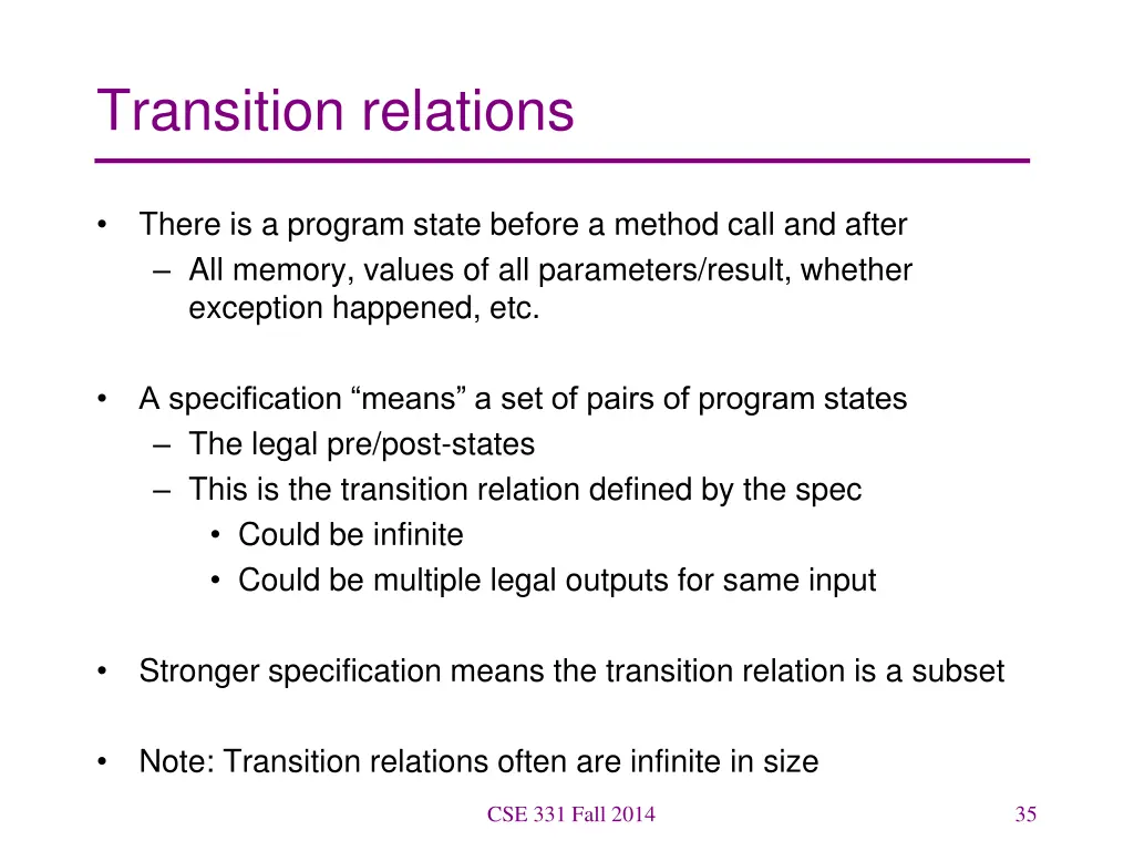 transition relations
