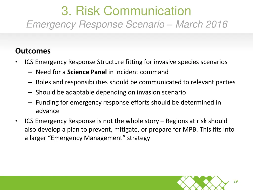 3 risk communication emergency response scenario 2