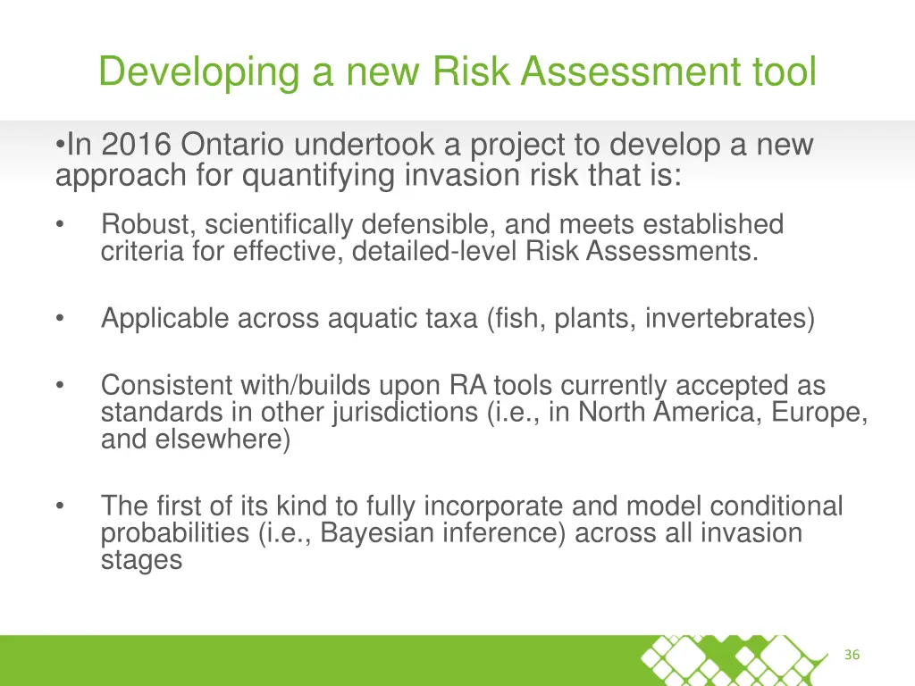 developing a new risk assessment tool