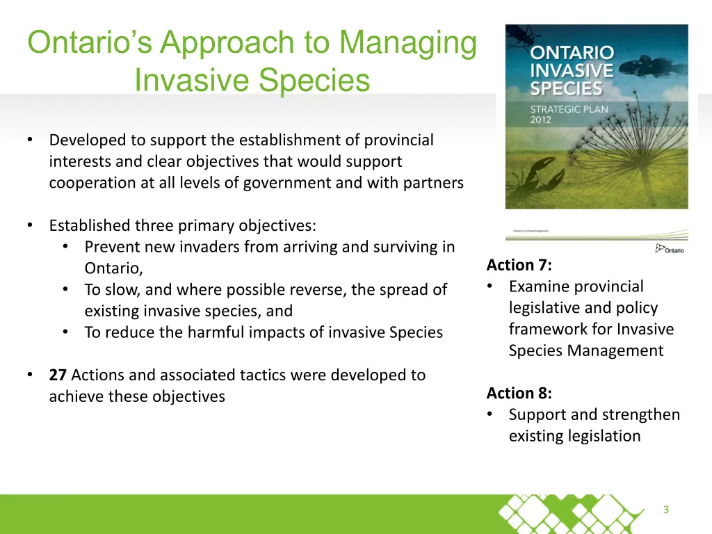 ontario s approach to managing invasive species