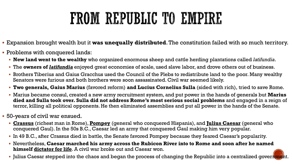 expansion brought wealth but it was unequally