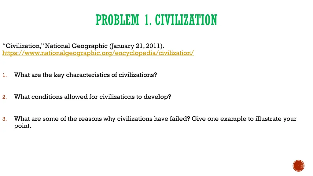 problem 1 civilization