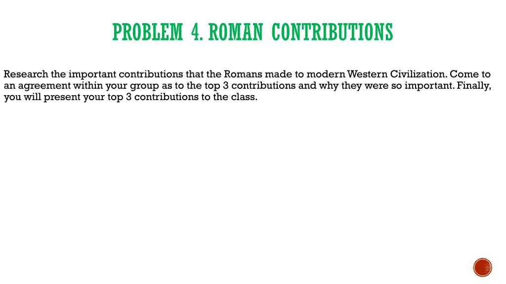 problem 4 roman contributions