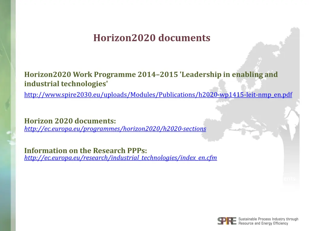 horizon2020 documents