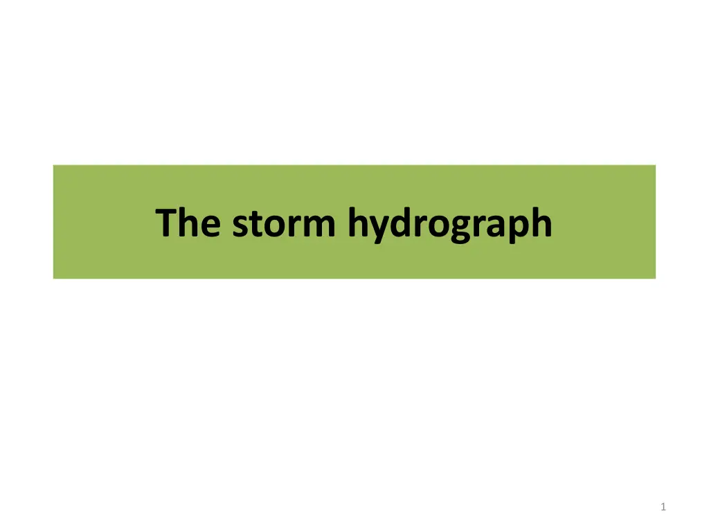 the storm hydrograph