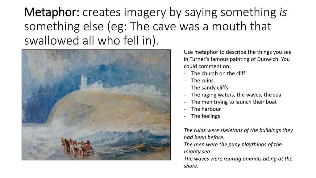 metaphor metaphor creates imagery by saying