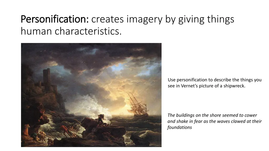 personification personification creates imagery