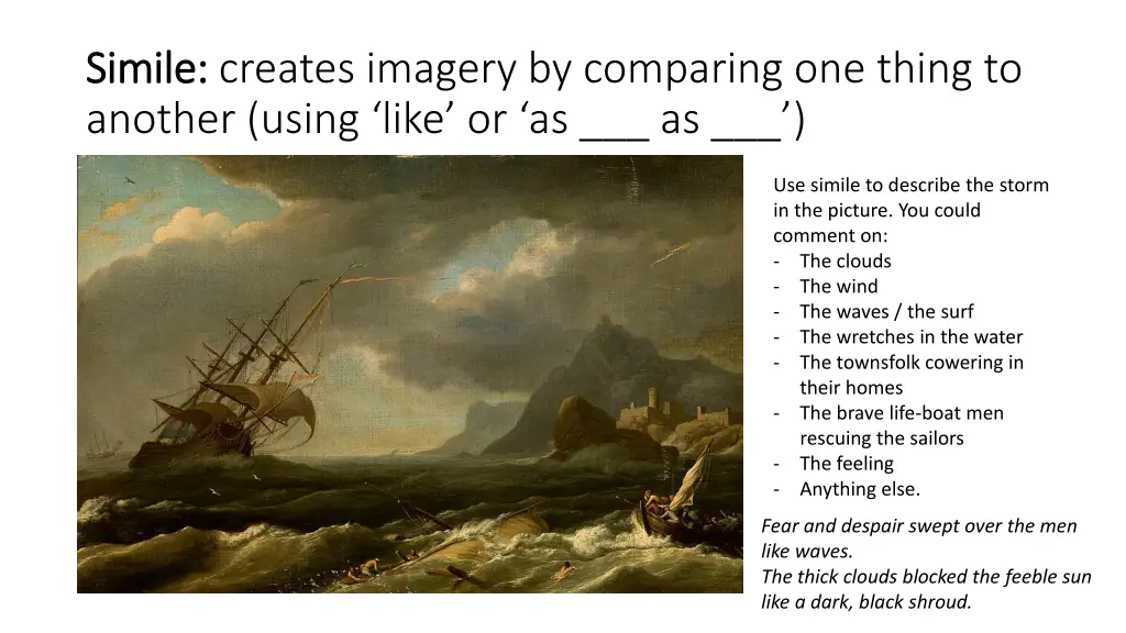 simile simile creates imagery by comparing