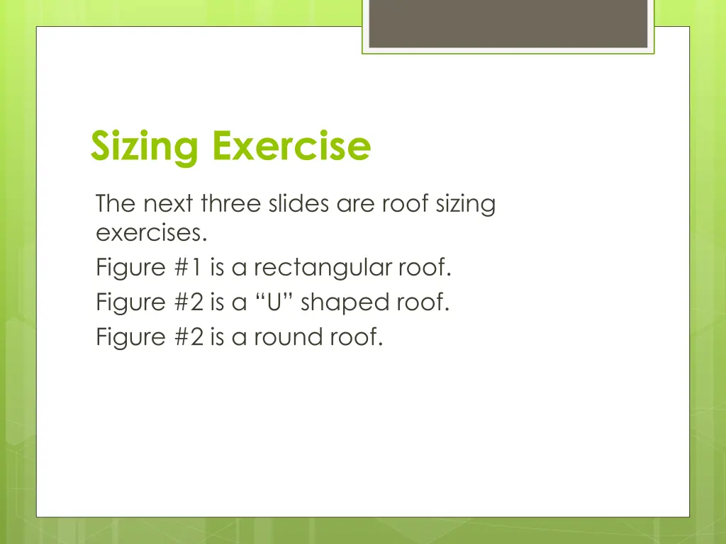 sizing exercise