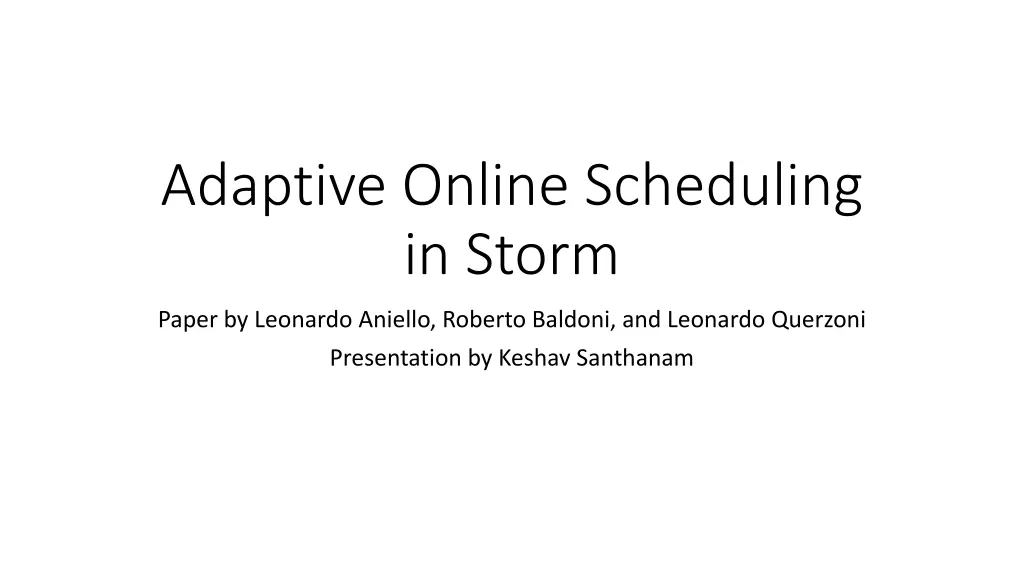 adaptive online scheduling in storm