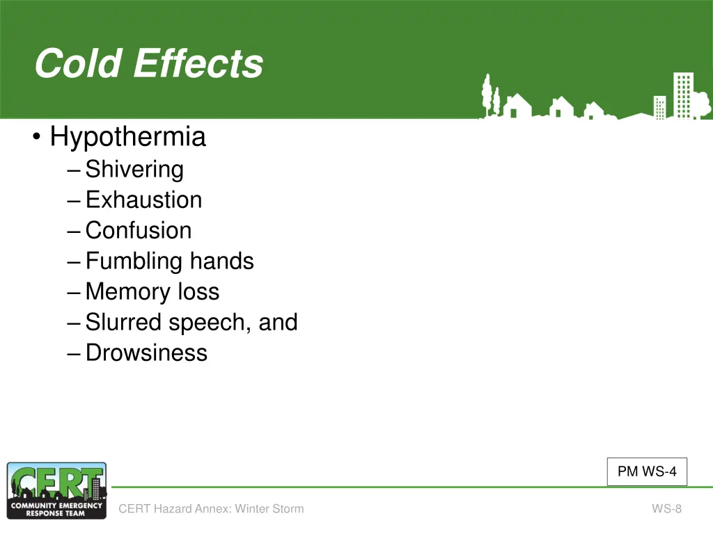 cold effects continued