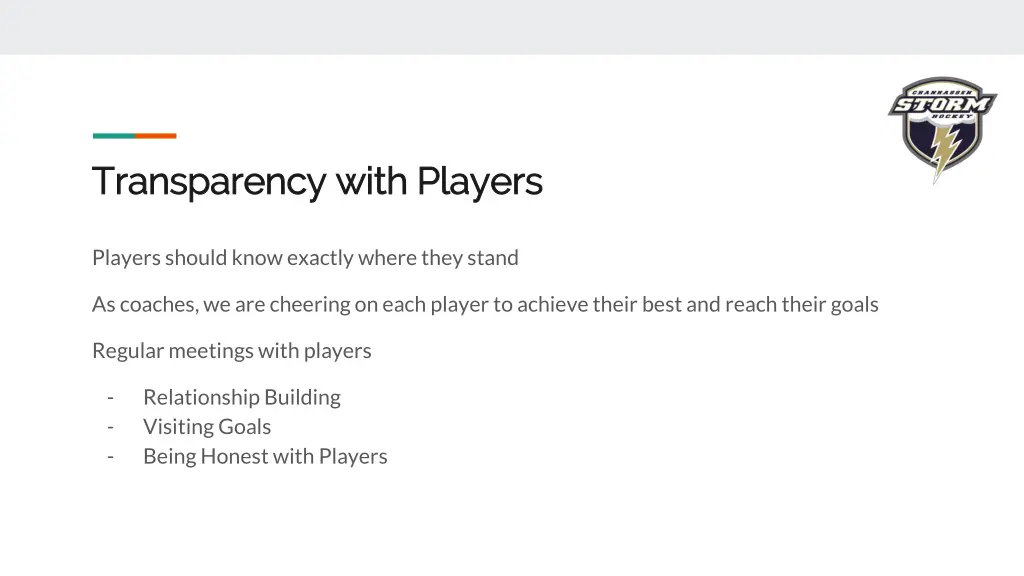 transparency with players transparency with