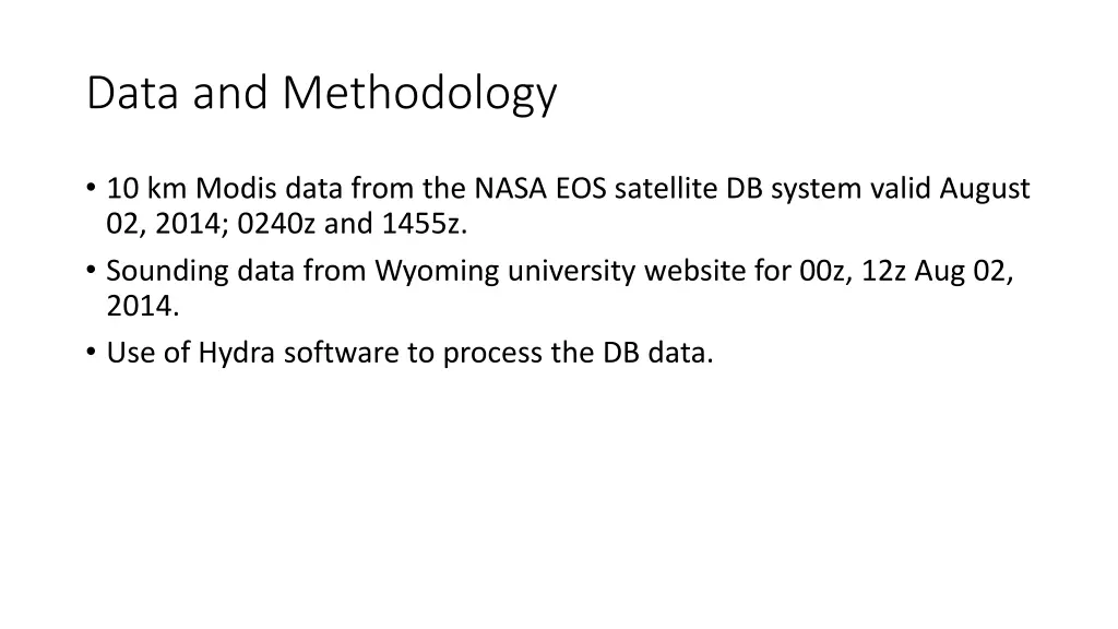 data and methodology