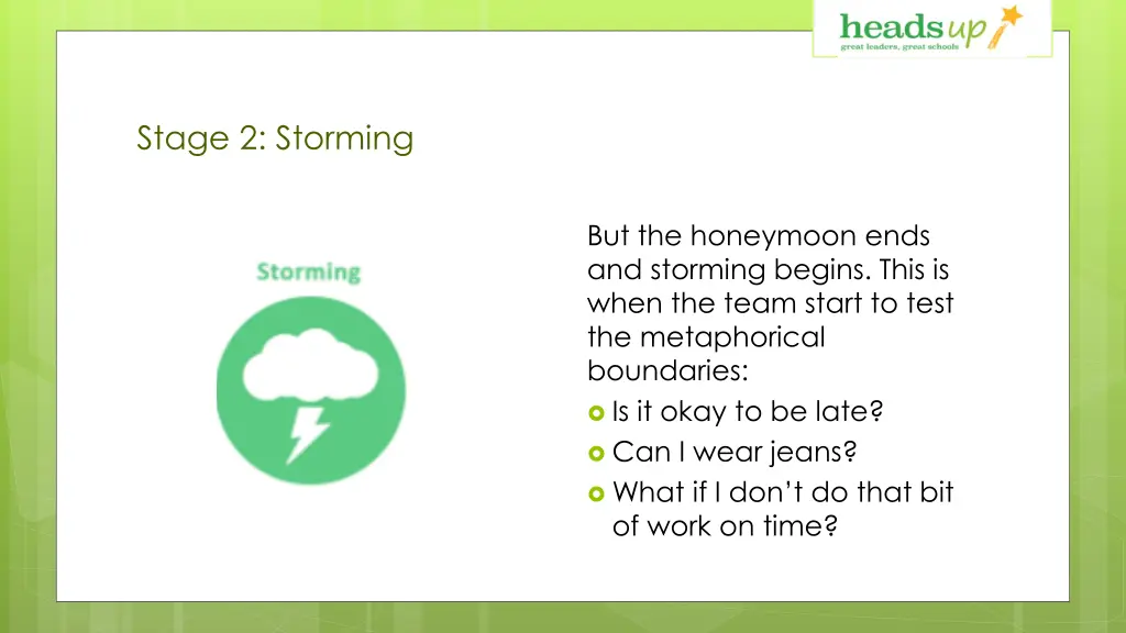 stage 2 storming