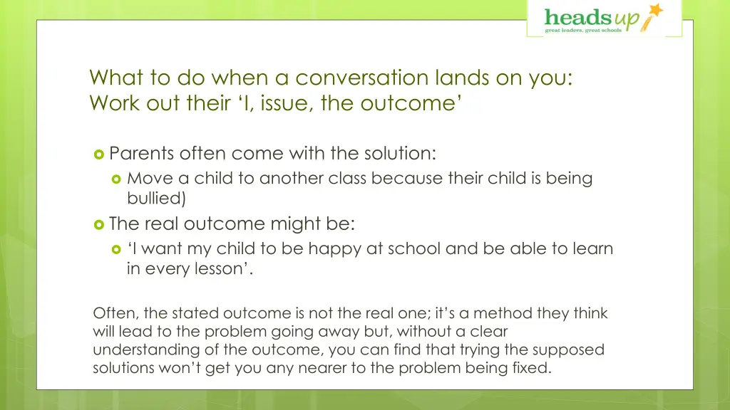 what to do when a conversation lands on you work