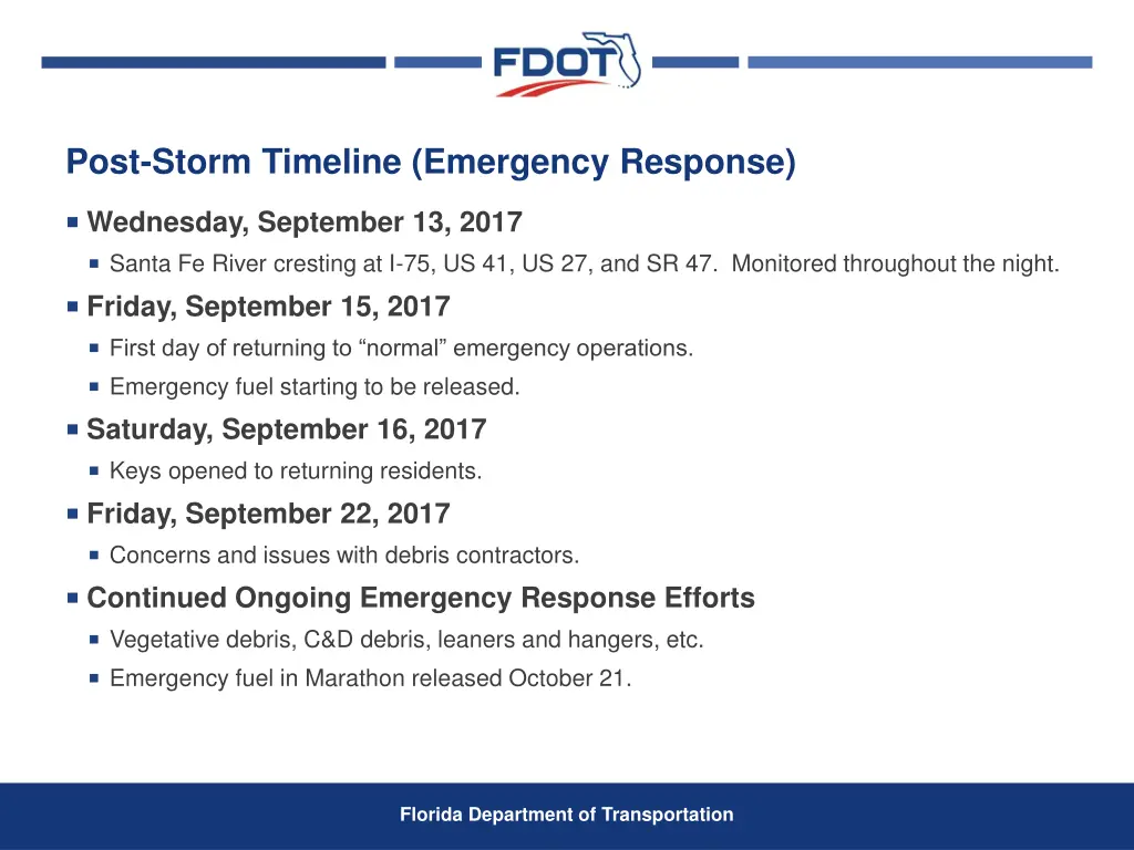 post storm timeline emergency response