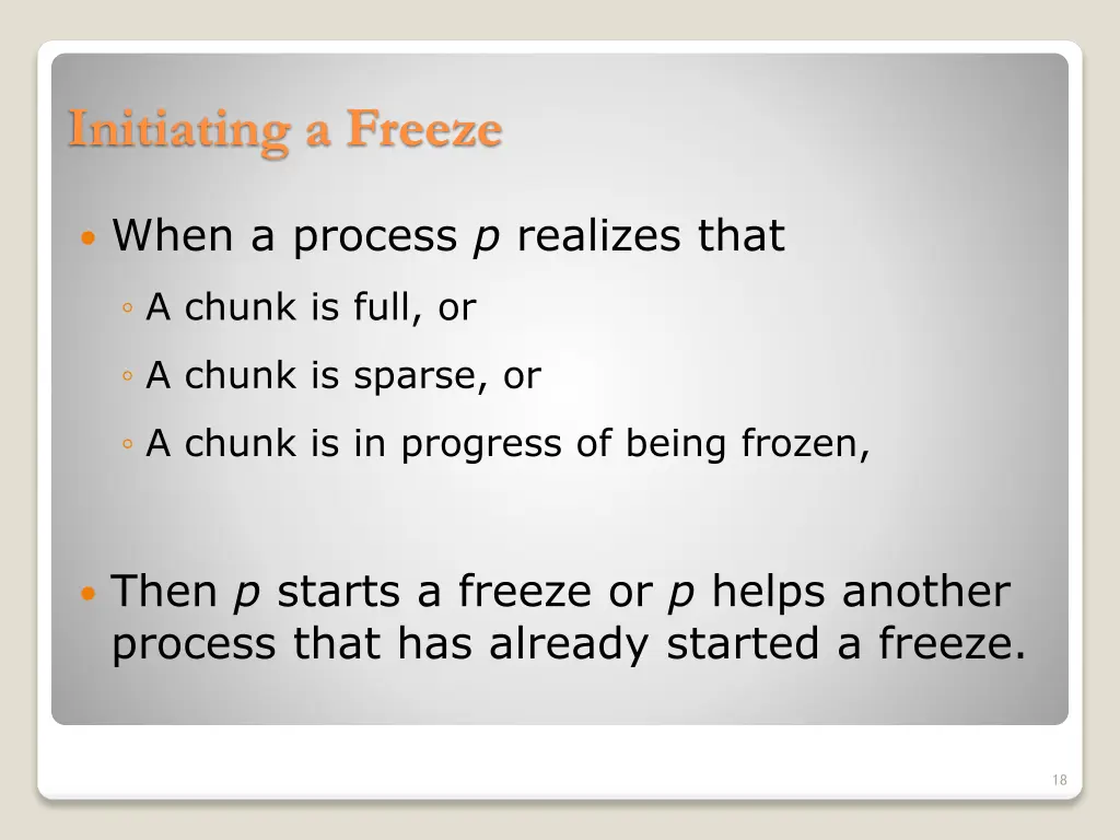 initiating a freeze