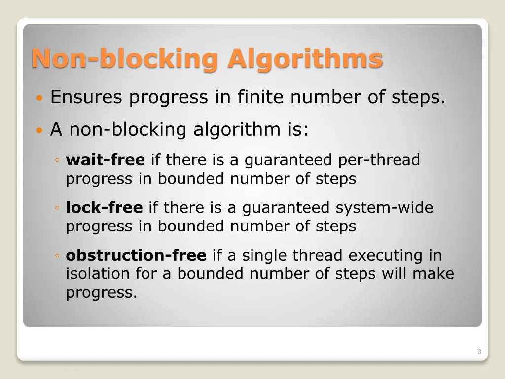 non blocking algorithms
