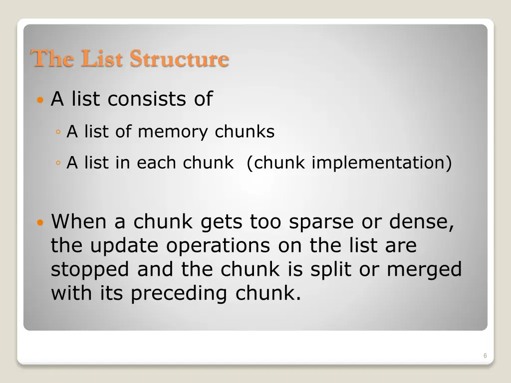 the list structure