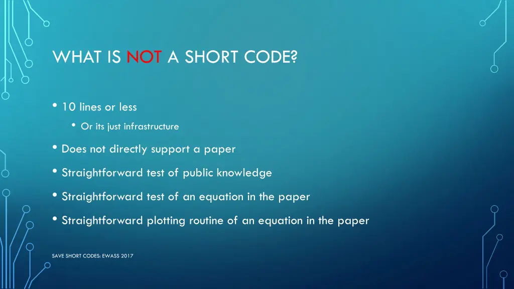 what is not a short code