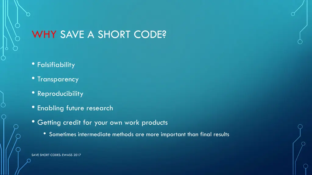 why save a short code