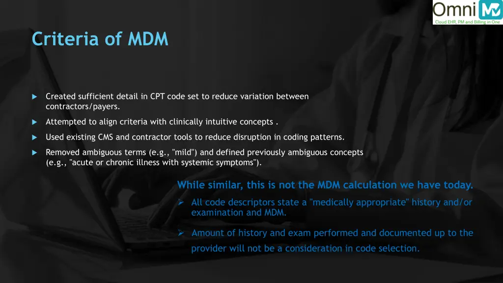criteria of mdm