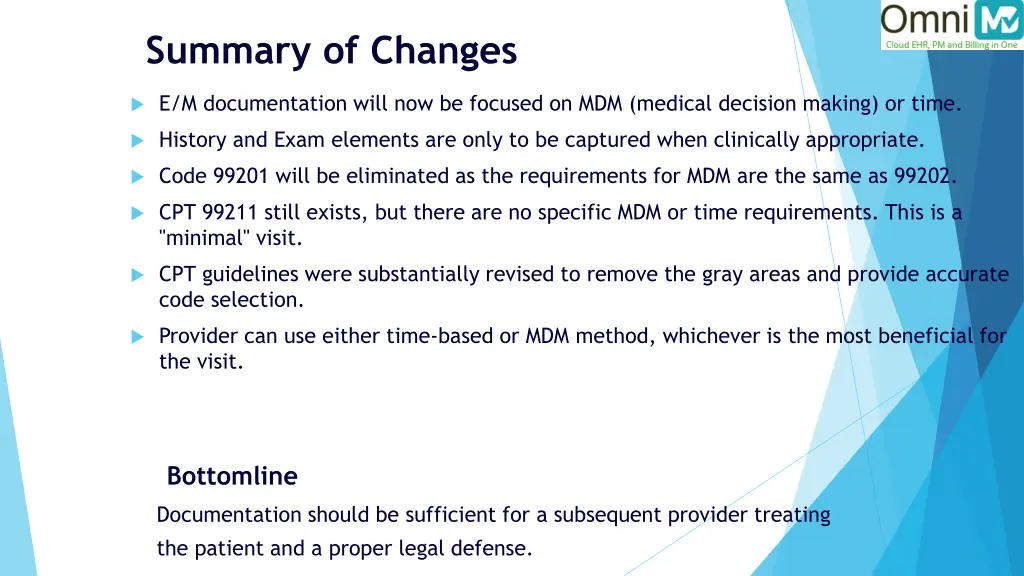 summary of changes