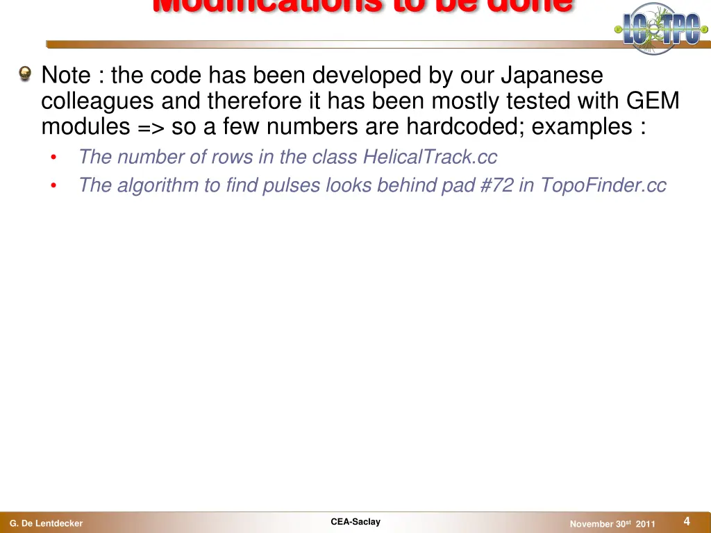 modifications to modifications to be