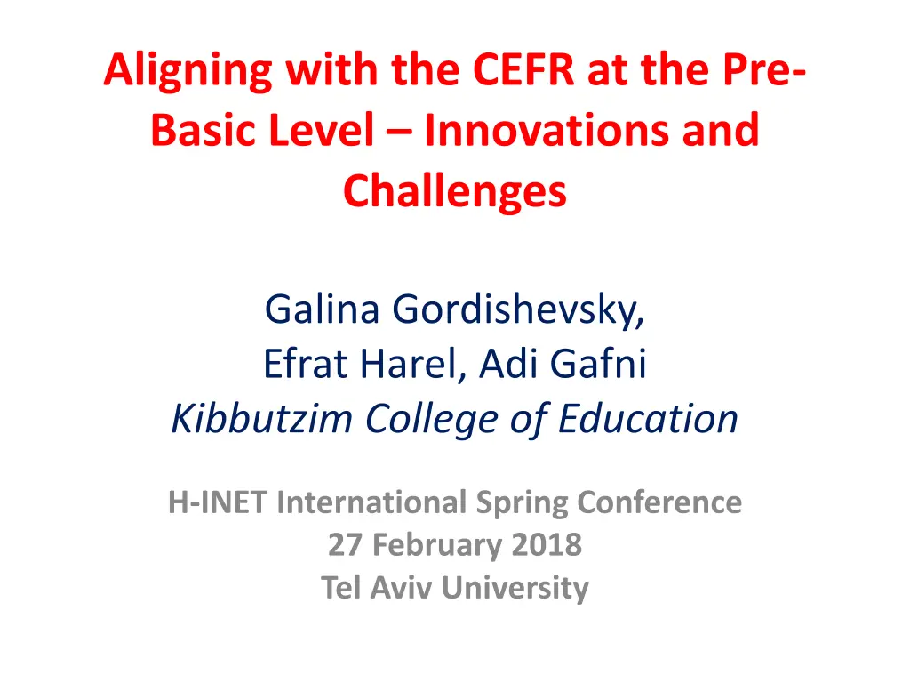 aligning with the cefr at the pre basic level