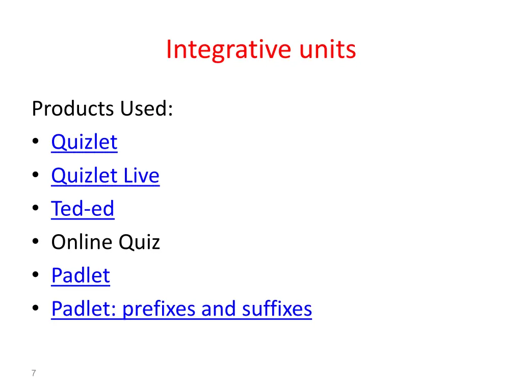 integrative units 1