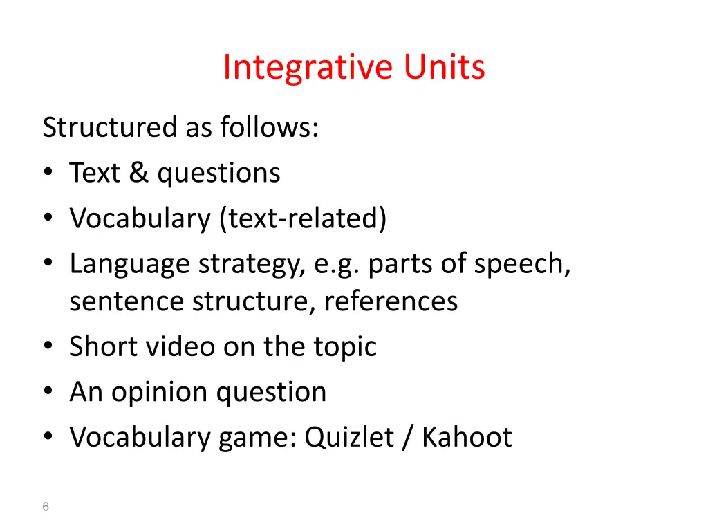 integrative units