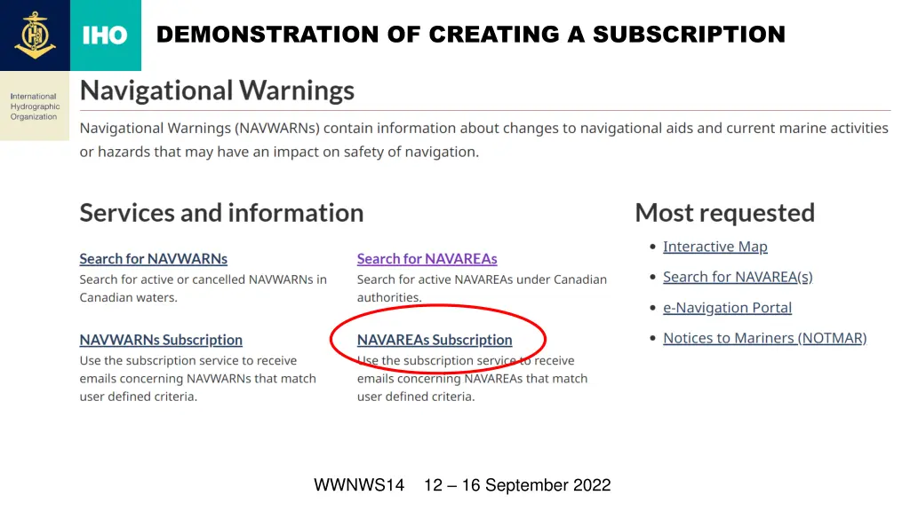 demonstration of creating a subscription