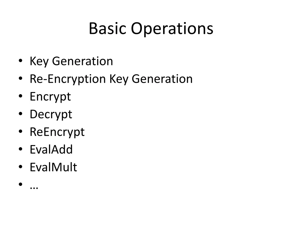 basic operations