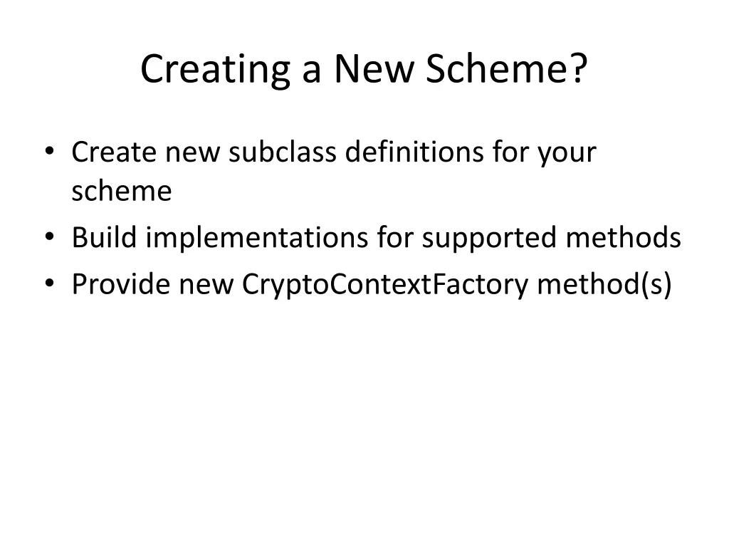 creating a new scheme