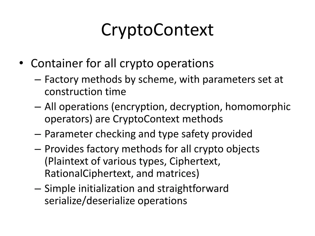 cryptocontext