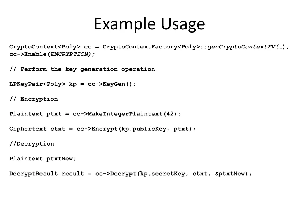 example usage