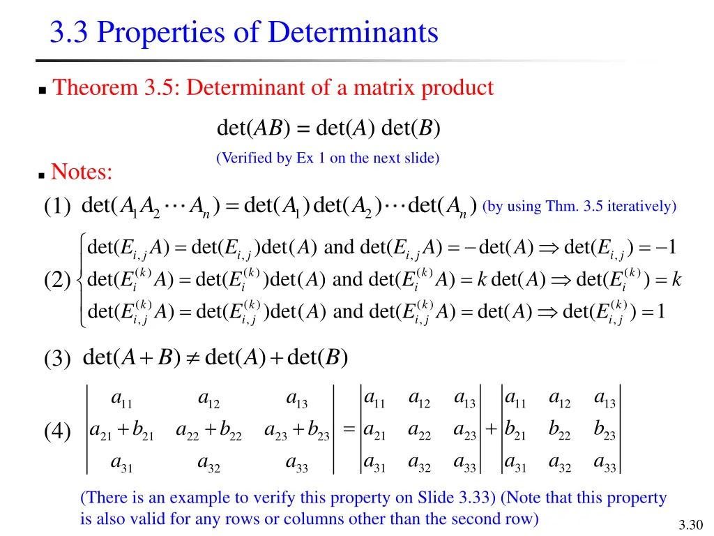 3 3 properties of determinants