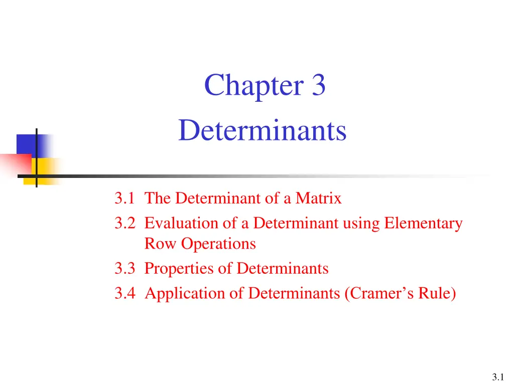 chapter 3 determinants