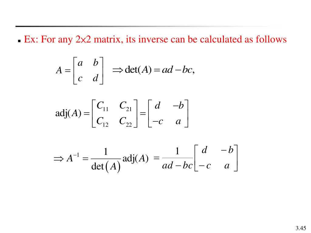 ex for any 2 2 matrix its inverse