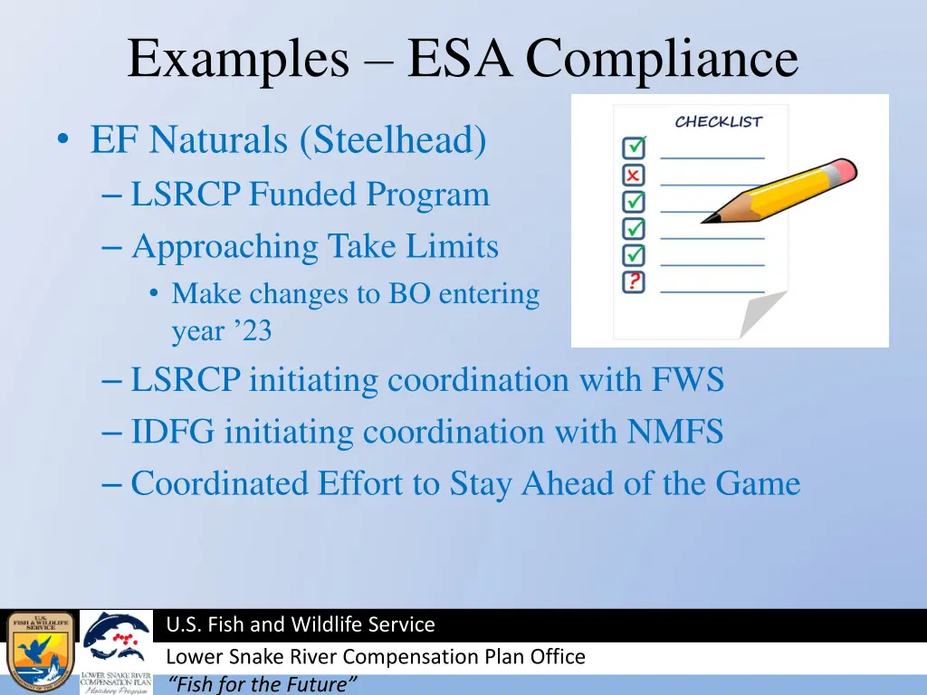 examples esa compliance