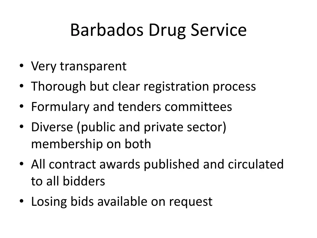 barbados drug service