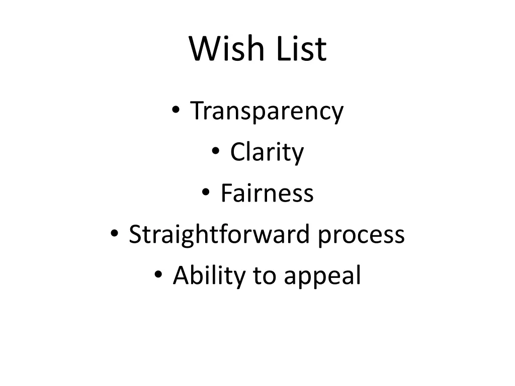 wish list