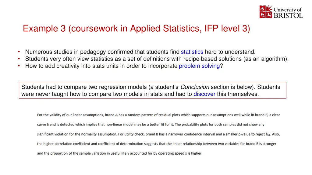 example 3 coursework in applied statistics
