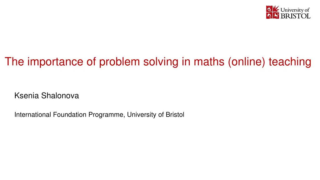 the importance of problem solving in maths online