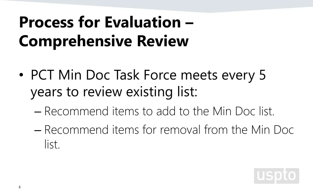 process for evaluation comprehensive review